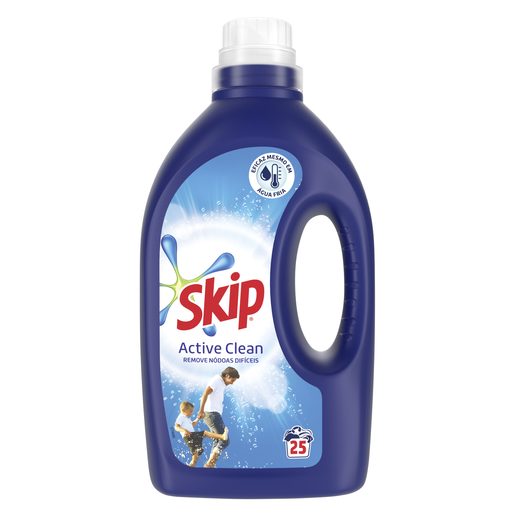 SKIP Detergente Máquina Roupa Líquido Active Clean 25 Lv